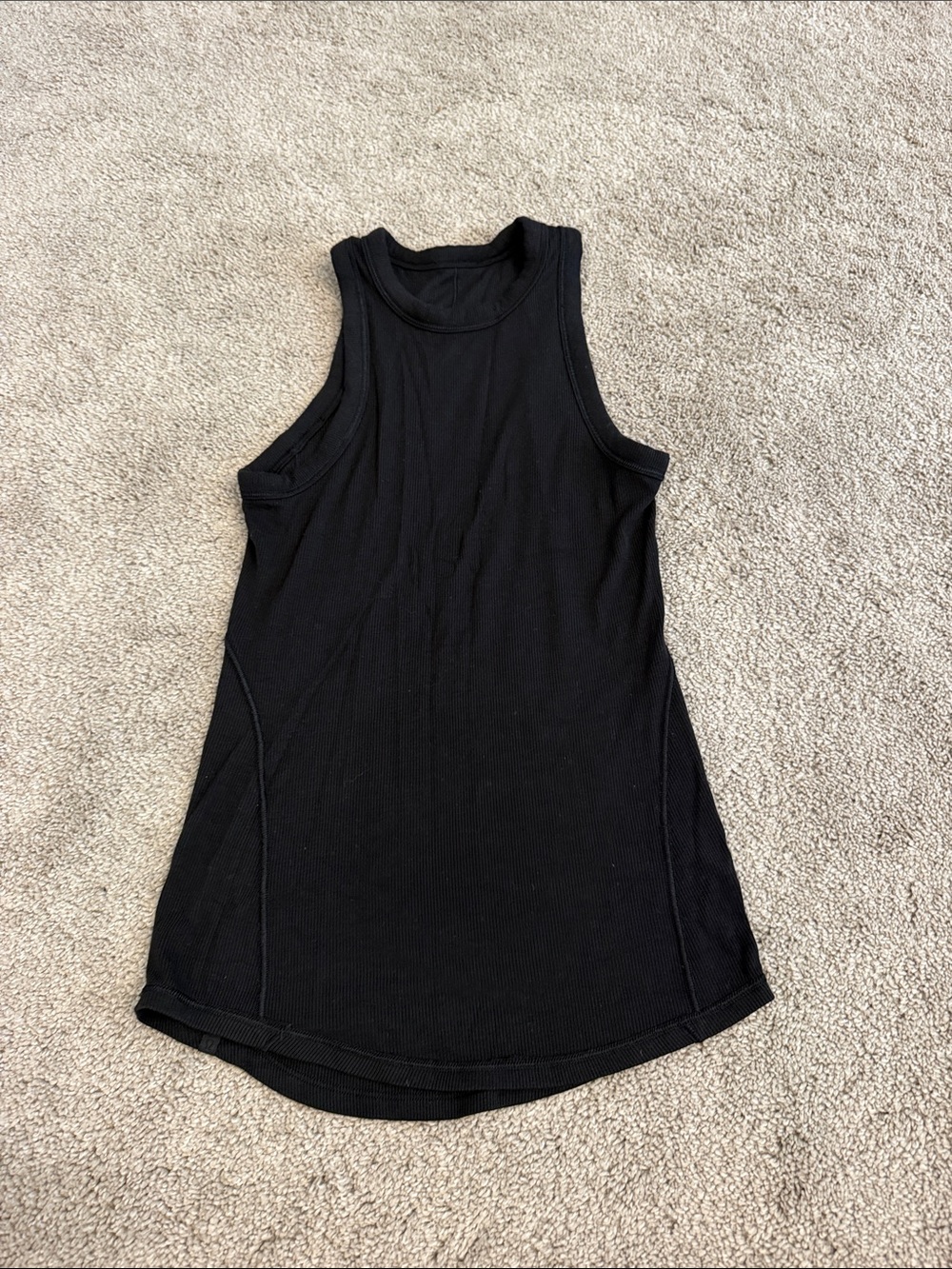 lululemon athletica Black Ribbed High-Neck Tank